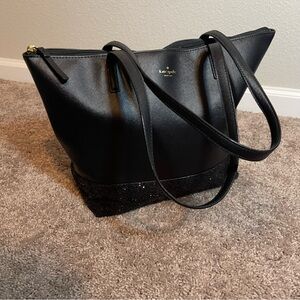 Kate Spade Black Tote Bag with sparkle accent